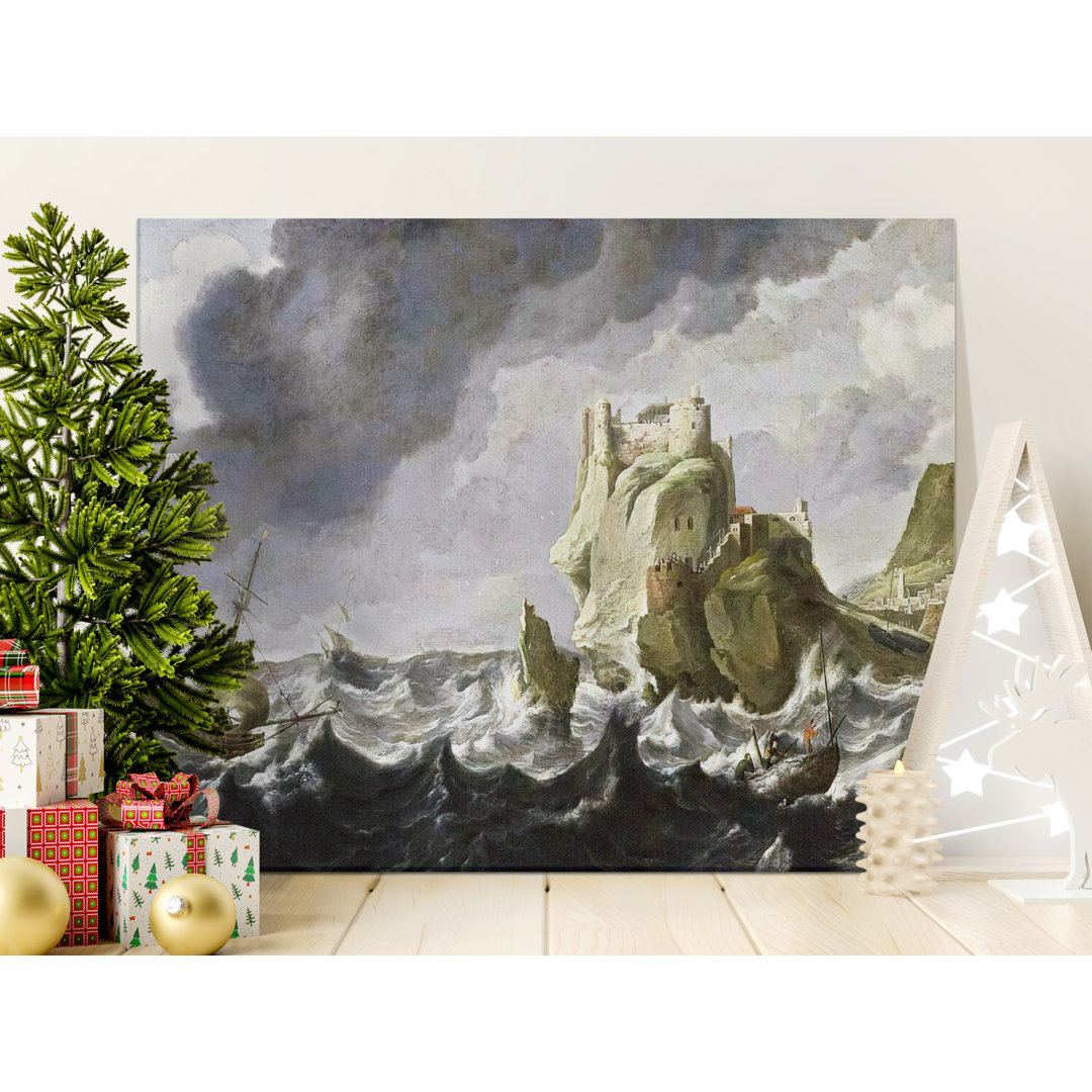 Stormy Seascape Canvas Wall Art, Gallery Wrapped Print, Maritime Painting, Ready to Hang, Coastal Decor, Archival Quality, Statement Piece