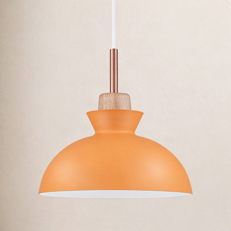 Luminaire suspendu en forme de dôme à 1 lumière Ozma, Orange