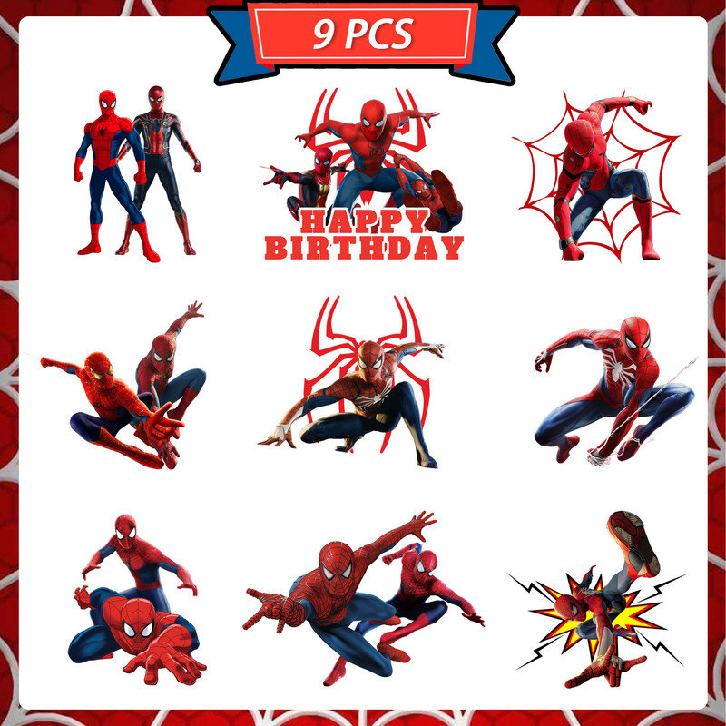 9Pcs Spiderman Honeycomb Centerpieces for Birthday