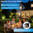 Motion Sensor Black Outdoor Wall Lanterns with Water Glass Set of 2