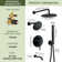 PureEssence 4-Function Dual Round Heads Pressure-Balanced Shower System with Bathtub Spout