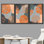 Cadre flottant de style Mid-Century moderne 3 pièces, impression sur toile