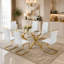 Ensemble de salle à manger moderne en verre avec chaises en porte-à-faux Modern Glam-482396040-477647838