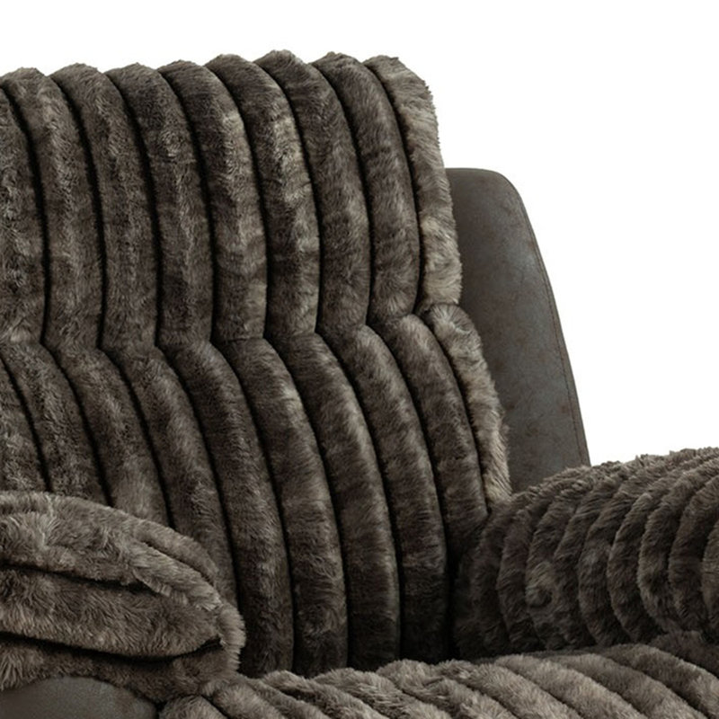 Fauteuil inclinable manuel oscillant de style transitionnel, Brun