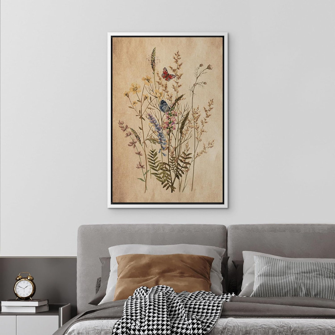 Vibrant Wildflower Vintage Garden Still Life Nature Modern Art Botanical Floral On Canvas Print IDEA4WALL 