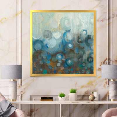 " Blue And Bronze Dots On Glass I "