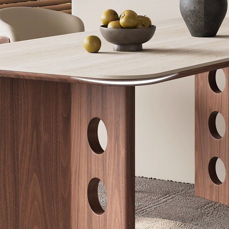 Mid-Century Modern Solid Wood Dining Table