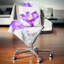 Grand coussin aquarelle imprimé floral - Crocus violet-30743844-30743848
