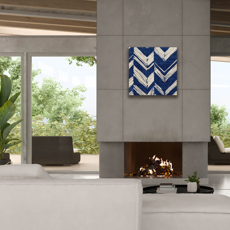  «Indigo Batik 2» par Wild Apple Portfolio, art mural sur toile, 26 po x 26 po