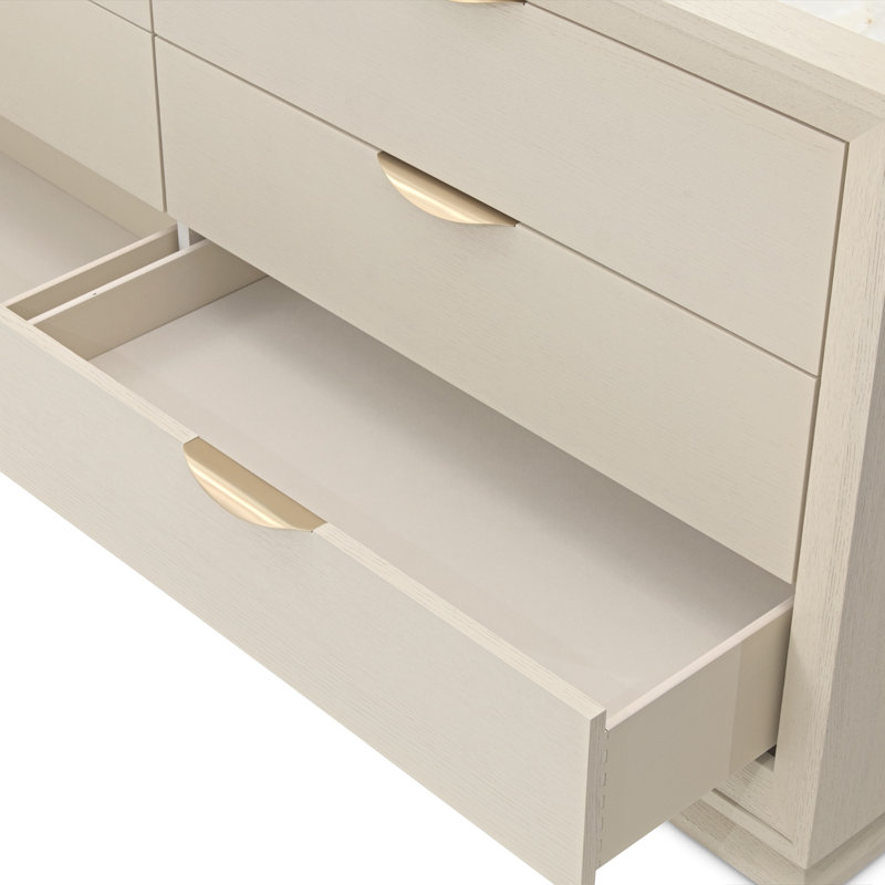 Portrait - Alabaster White 6 - Drawer Solid Wood Dresser