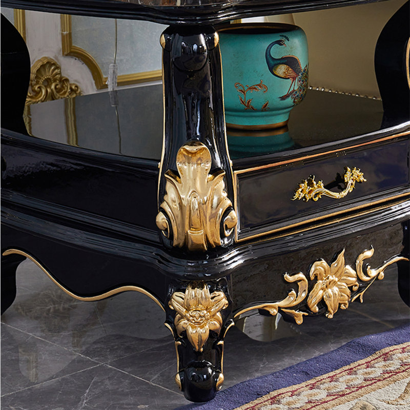 European-style Marble Solid Wood Coffee Table. Coffee Table