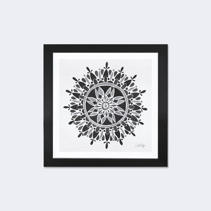 Mandala, reproduction d'art encadrée, Toile avec cadre argenté, H 37 po x l 37 po x P 1,5 po