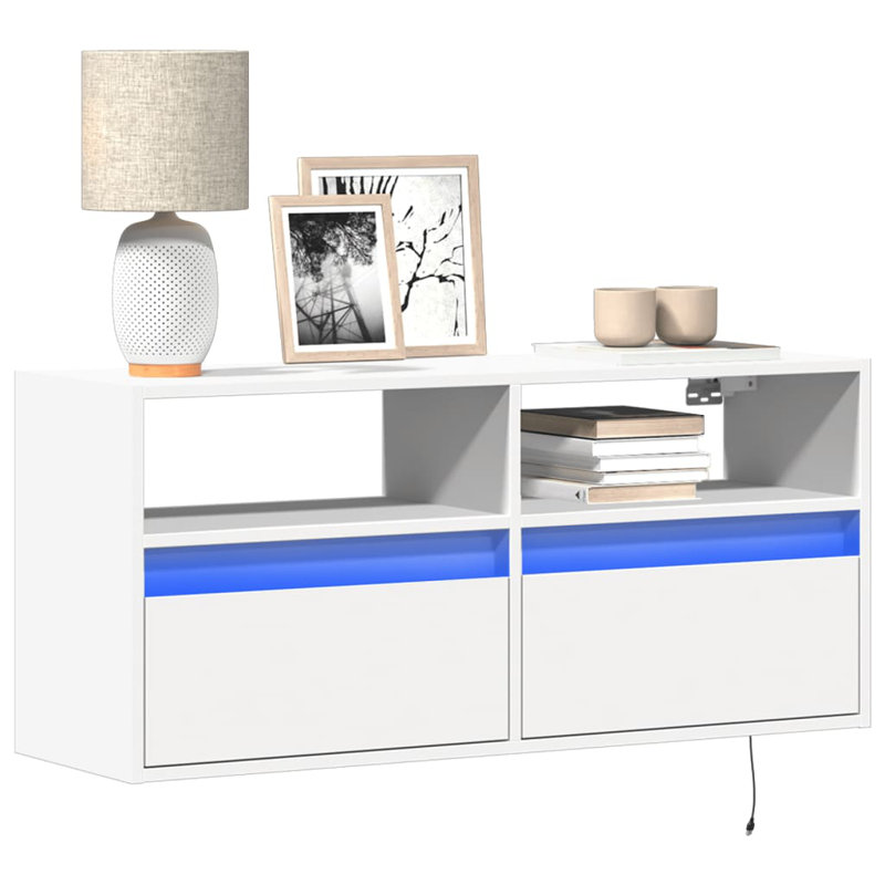Dallton Unfinished TV Stand, White, 100cm