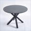 Table basse 42,1 po Mid-Century ronde, plateau en panneau de fibres à densité moyenne noir avec pieds en métal, facile à nettoyer et stable pour le salon