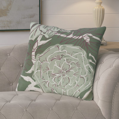 Floral Outdoor Reversible Throw Pillow
