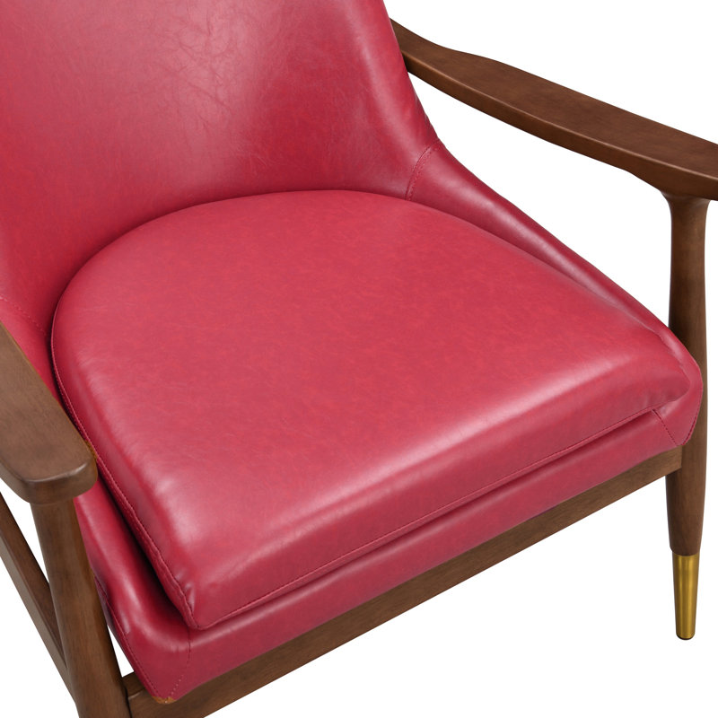 Fauteuil à oreilles de 29 po de large, Similicuir rouge, 2