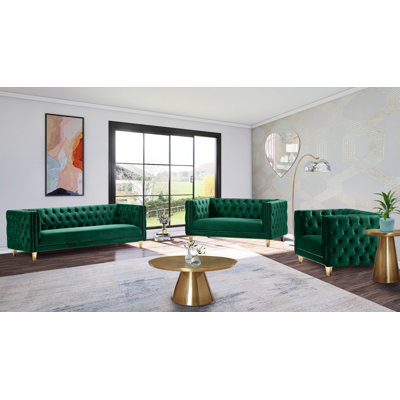 Michelle 44" W Tufted Velvet Armchair