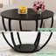 Table basse ronde de 28 po avec rangement HOMERECOMMEND, table d'appoint en bois à 2 niveaux pour le salon, table de canapé pour le bureau