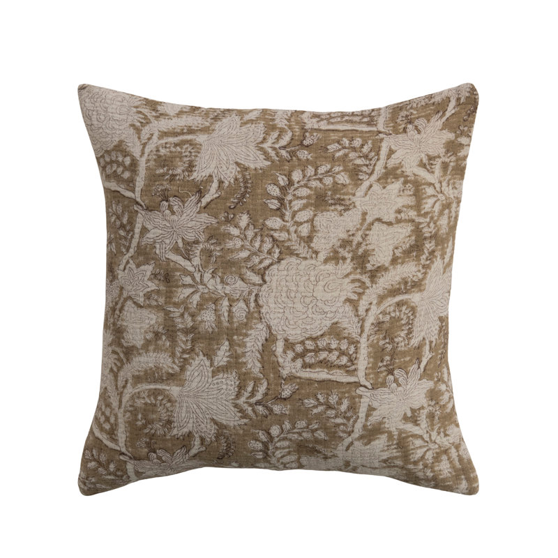 Coussin en coton à motif floral