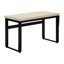 Table pour bureau à domicile, hauteur réglable, 48 po, stratifié beige avec métal noir, bureau d'ordinateur portable pour espace de travail, configuration compacte
