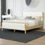 Structure de lit tapissier moderne blanc Boucle-689167195