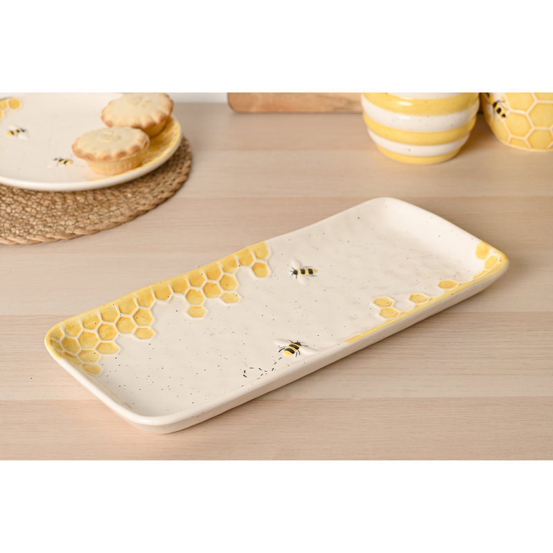 Set of 2  Bee Hive Rectangular Plates