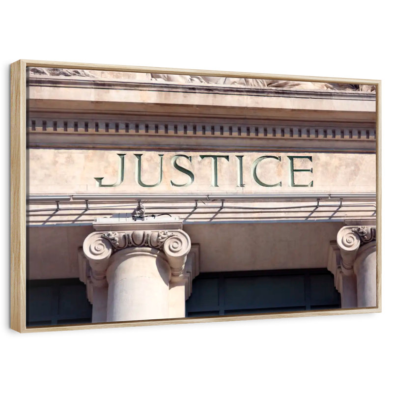 Enseigne de cour de justice, Cadre flottant en bois naturel, 13 po x 9 po
