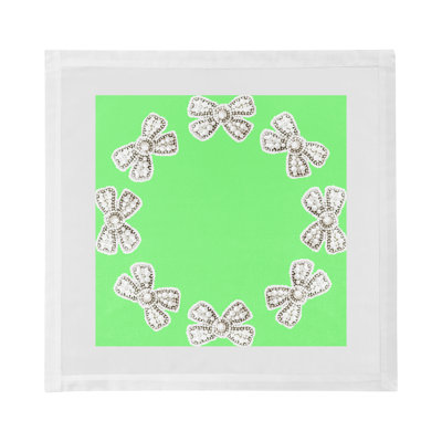 Pearl Bow Cotton Sateen Dinner Napkins