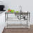Stainles Steel Double Bowl Kitchen Utility Sink Set & Prep Table
