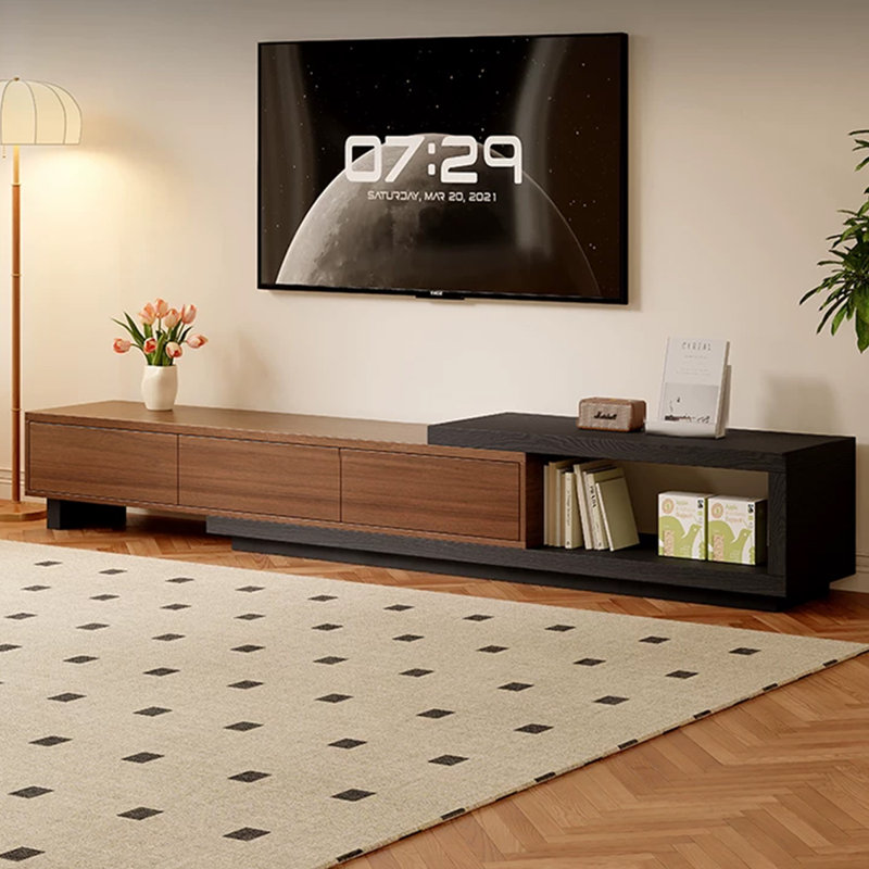 Meuble télé rétro en bois manufacturé brun noisette