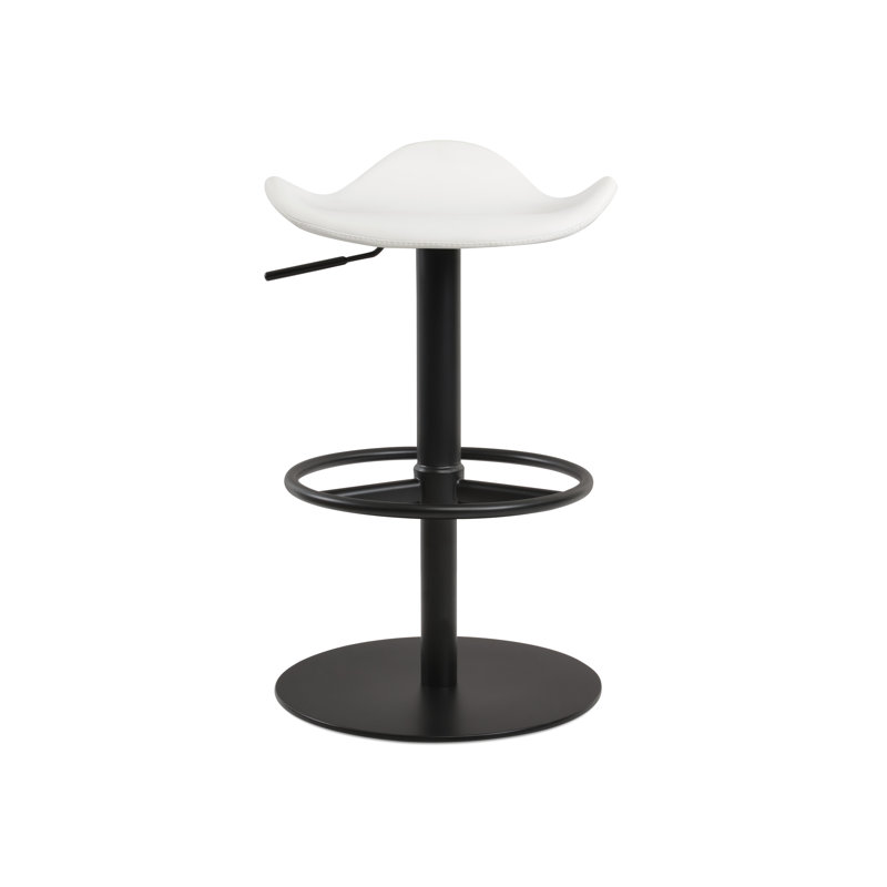 Falcon Black Piston Full Footrest, White Faux Leather