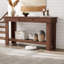 Farmhouse Console Table for Behind Couch, 54-Inch Long Entryway Table with Drawers & Open Storage Shelf-210895161