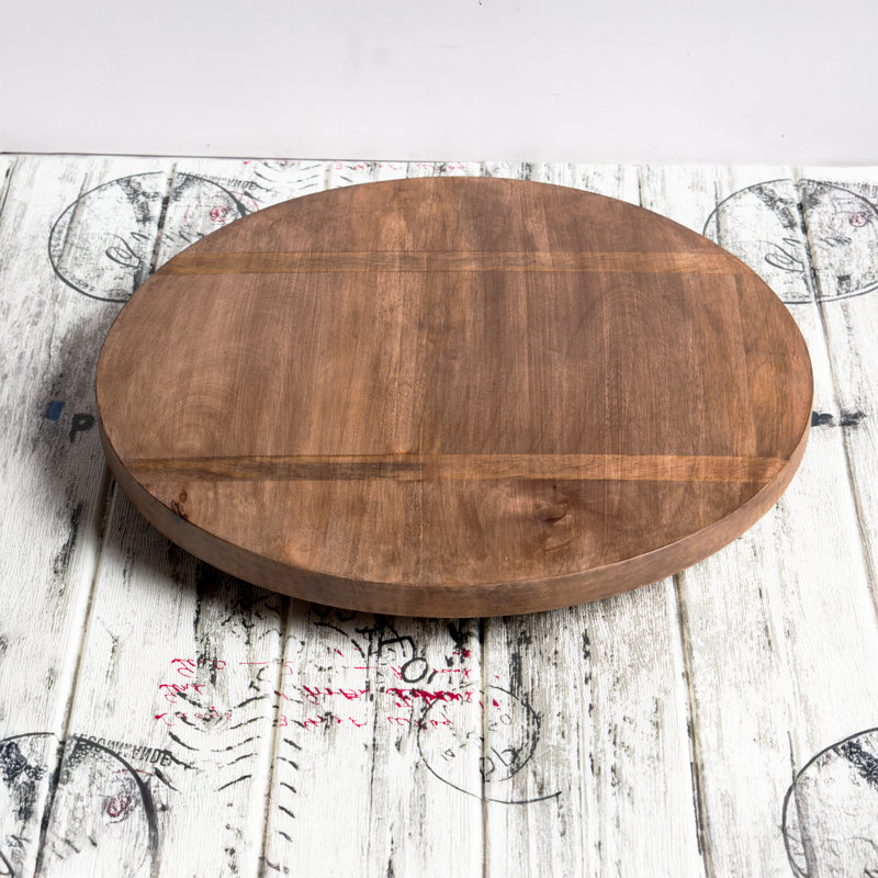 Pièce maîtresse de table de salle à manger rotative en bois de manguier