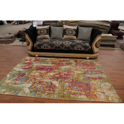 Tapis de salon moderne et abstrait 5 x 8