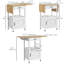 Chariot de cuisine pliable avec tiroir de rangement, armoire et tablette