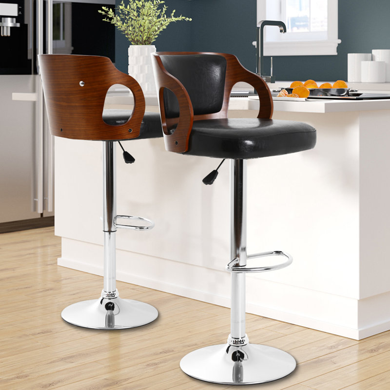 Tabouret de bar Calcidon, Similicuir noir