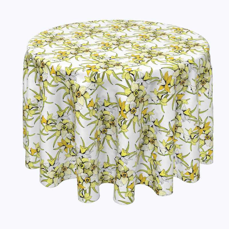 Elmas Floral Round Tablecloth, 90" x 90"