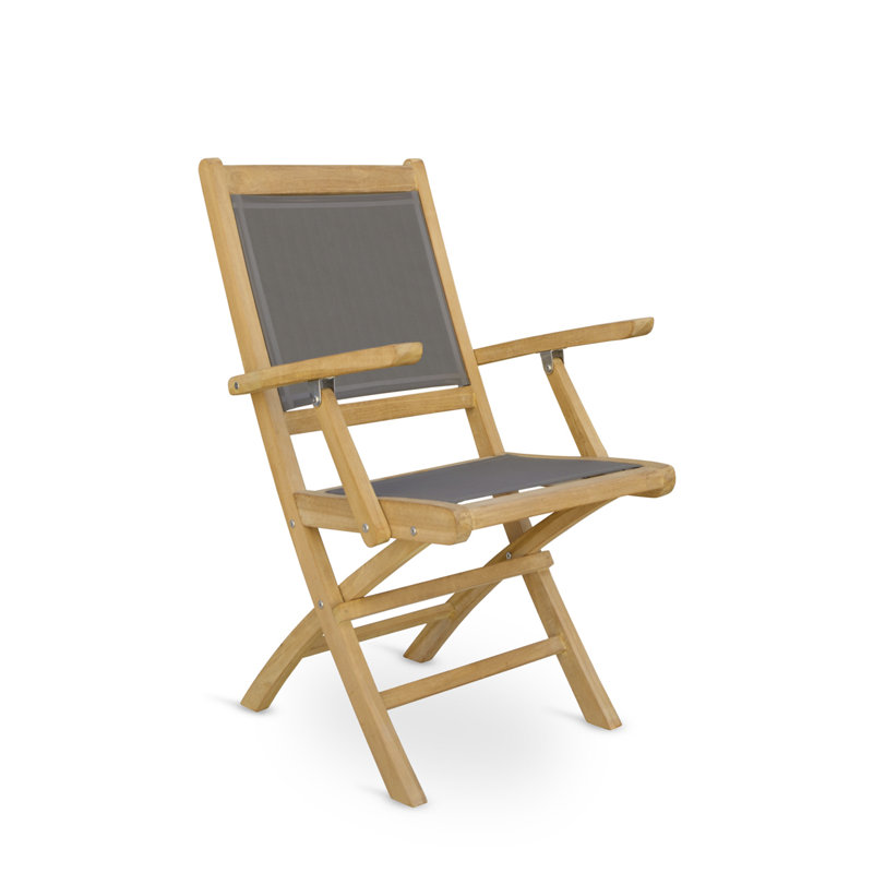 Folding Patio Dining Armchair with Cushion