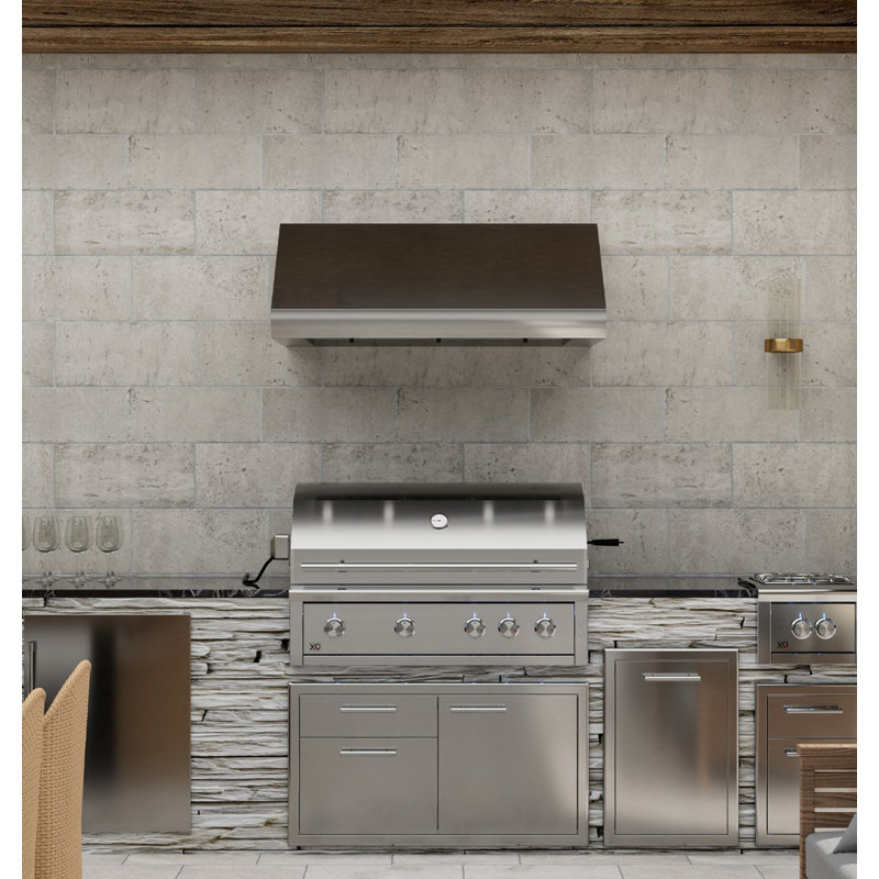 48" 1200 CFM Ducted Wall Mount Range Hood in Chrome with Nightlight, 48"