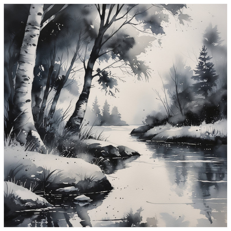 Housses de couette monochrome Forest River, Grand lit