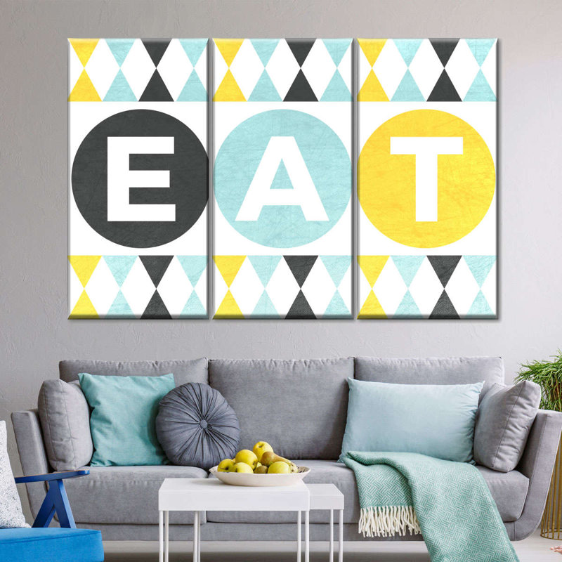«Eat On Canvas», ensemble de 3 pièces, H 24 po x l 38 po x P 1,25 po