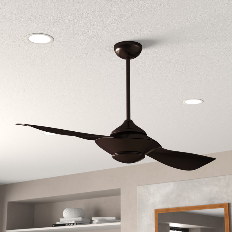 Ventilateur de plafond à 2 pales 54 po avec télécommande et ensemble d'éclairage inclus Abdulkareem 54 po, Dos plat