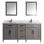 Ensemble de meuble-lavabo double 72 po en pierre de marbre avec miroir Lachine-33562351