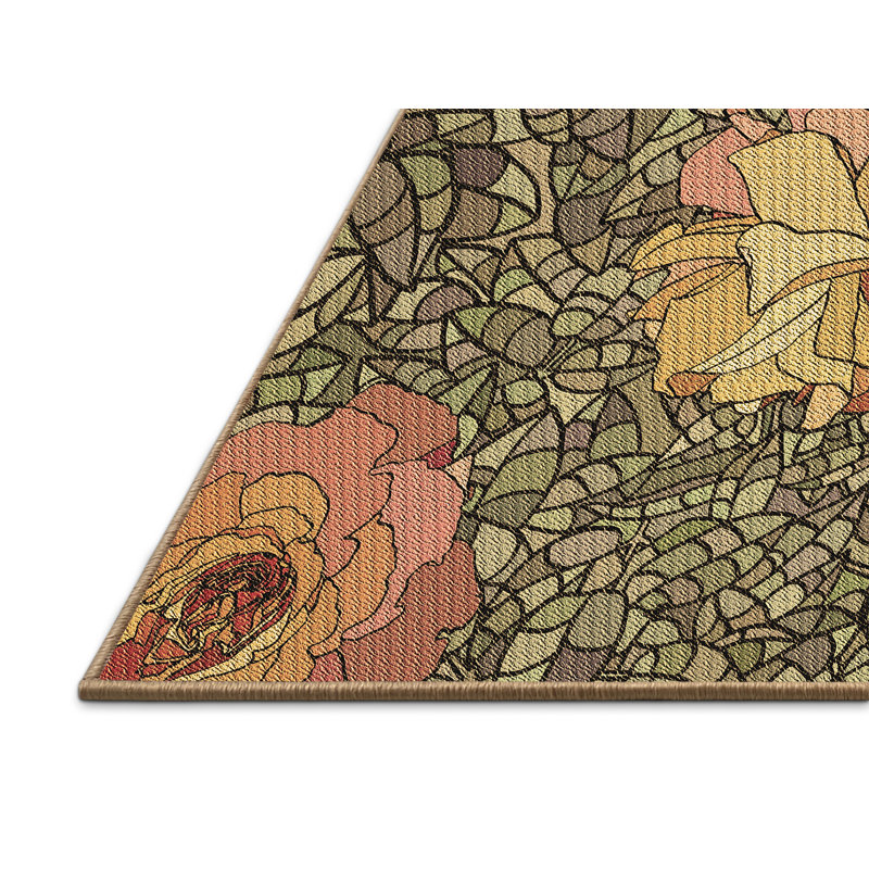 Performance Wool Floral Indoor Rug, Rectangle 3' x 5'