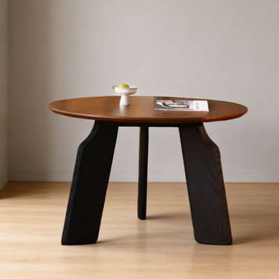 Table ronde rétro et durable en bois massif