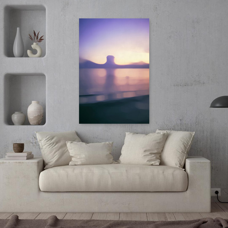 Art contemporain contemporain, paysage de plage abstrait, H 36 po x l 24 po