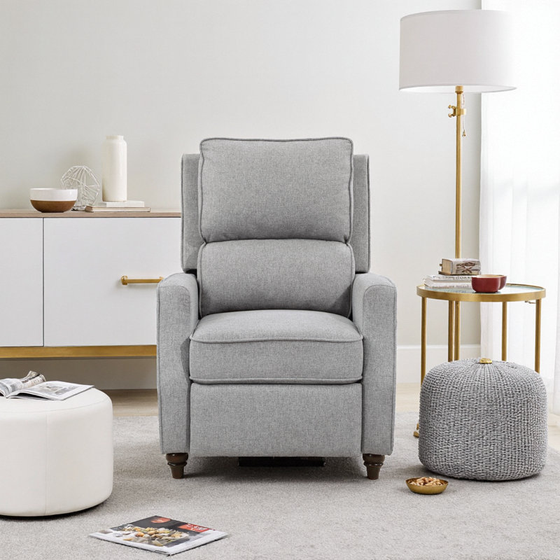 Fauteuil inclinable à pression avec ressorts ensachés et structure en bois massif Effortless Comfort, Gris