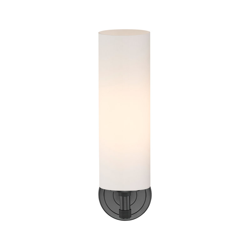 Applique murale 1 lumière Crown Point, H 15,5 po x l 3,88 po x P 6,5 po, Blanc mat, Noir mat