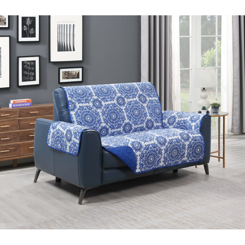 Housse pour causeuse Gibson, Polyester bleu / blanc