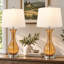 Lampe de table en verre 25,5 "avec base chromée Ursulines-1545999819
